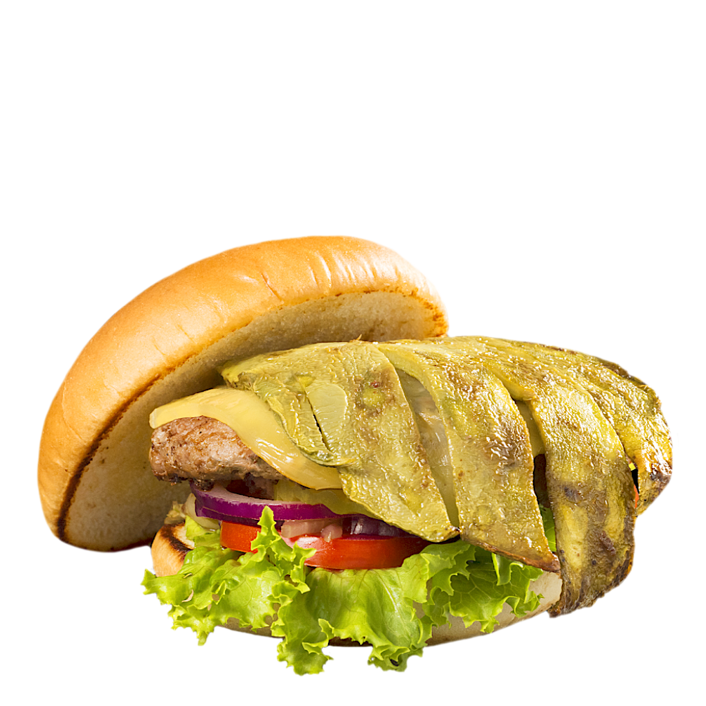 Inigualable combinación de nuestra jugosa carne 100% Angus de 150 grs con un tierno nopal asado y queso manchego.